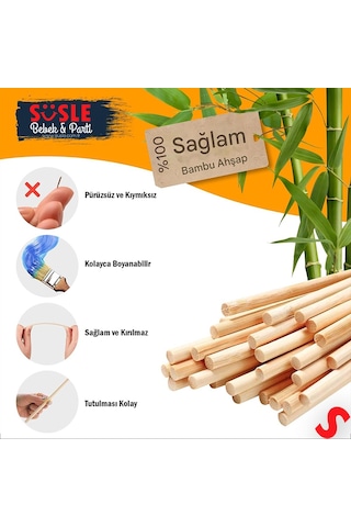 Bambu Çöp Şiş, Kurabiye Çubuğu, 25 Cm X 90 Adet 0-99