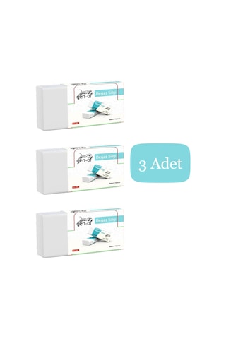 Gen-of No:30 Küçük Boy Pvc Free Beyaz Silgi Gen-6830 3 Adet