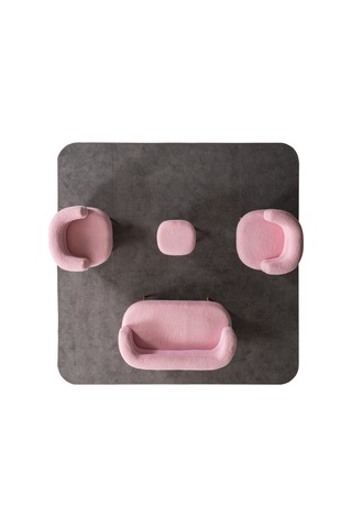 Barel Özel Tasarım Çay Seti Koltuk Takımı,berjer Ve Puf Ofis Balkon Cafe Bahçe Salon Mobilyası 4 Lü Takım Pembe Pembe