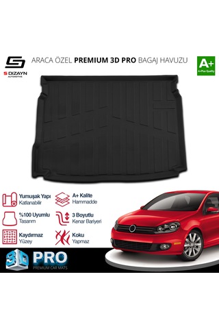 S-dizayn Vw Golf 6 3d Pro Bagaj Havuzu 2008-2012 A+ Kalite