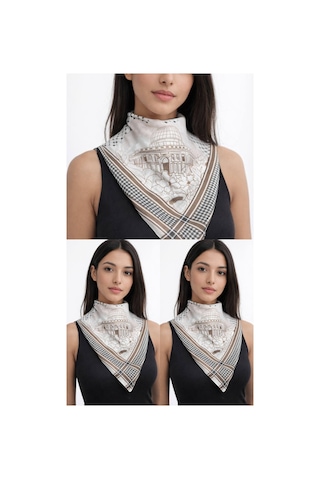 Aldaıyr 3 Adetfilistin Temalı Fular 50x50 Unisex Günlük Kullanıma Uygun Puşi Şal Kefiye Filistin Çok Renkli W
