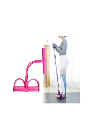 Dolıty Elastik Pedal Direnç Bandı Sit Up Karın Bacak Bel Pembe Pembe
