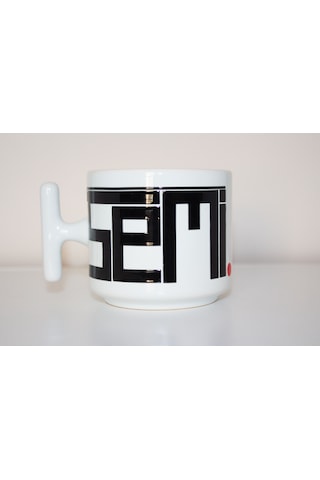Es Semi Esma Serisi T Kulplu Seramik Beyaz Kupa Bardak Hediyelik Beyaz