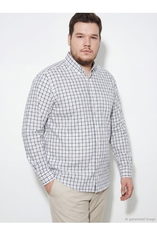 Lcwaıkıkı Classic Bej Regular Fit Ekose Gabardin Erkek Gömlek