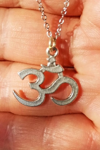 Om Ohm Sembolü Metal Kolye 676 Gümüş