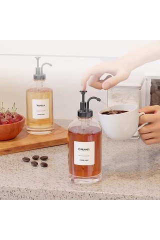 2'li 500 Ml Cam Sıvı Sabunluk Ve Losyonluk Seti Yüksek Kaliteli Krom Başlık, Şık Tasarım, Çok Amaçlı Kull Çok Renkli