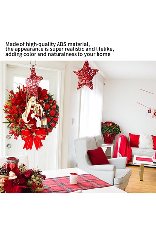 Ruicoo Kırmızı Abs Noel Kapı Çelengi - 30cm Veya 40cm Boyut Seçeneği Çok Renkli
