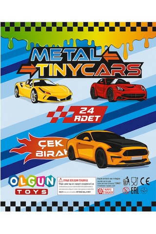 Metal Tınycars Çek Bırak Metal Oyuncak Arabalar 24 Lü Set