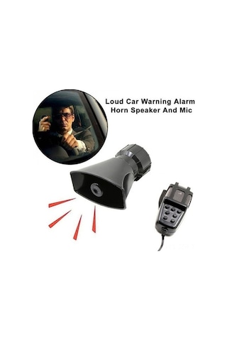 Createtech 12v 110db 7 Sesli Acil Durum Kornası - Mikrofonlu, Güçlü Ve Dayanıklı Araba Hoparlör