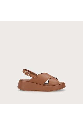 Mou Sandalet Kadın 04m4 Frau Leather Platform Sandals Bej