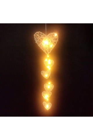 Fortunelane Kalp Şekilli Bakırcı Işıklı Hediye: 30 Islak Beyaz Işık, Sevgililere Valentine Günü Sürprizi, Yatak Odası/parti Deko