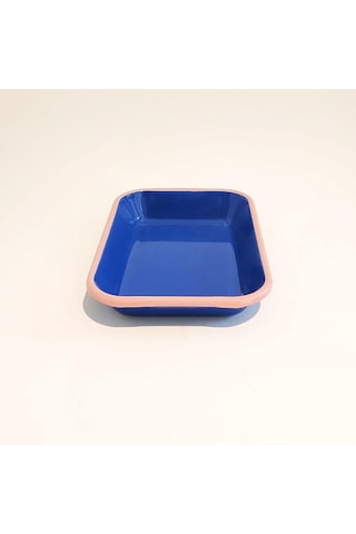 Emaye Meze Tabağı Kobalt Pembe 22 X 16 Cm Kobalt