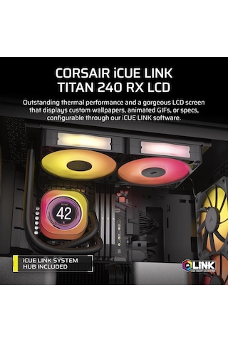 Corsair İcue Link Titan 240 Rx Lcd Cw-9061022-ww İşlemci Sıvı Soğutucu Teşhir