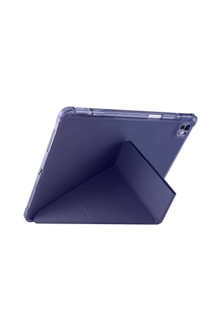 Apple Uyumlu iPad, Pro 13 2024 Kalem Bölmeli Akıllı Uyku Modlu Trifolding A2925 / A2926 Tablet Kılıfı Kapaklı Kılıf