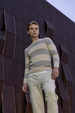 Erkek Bisiklet Yaka Triko %100 Pamuk Bej 3774 Bej