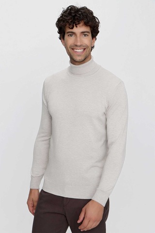 Morven Basic Dinamik Fit Rahat Kesim Balıkçı Yaka Triko Kazak 99kc017003653 Bej