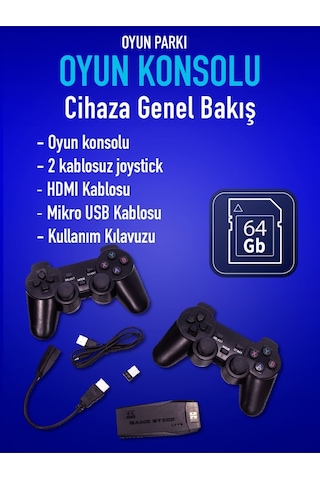 Oyun Konsolu 10000 Oyunlu Game Stick Lite 4k 64 Gb Oyun Kolu