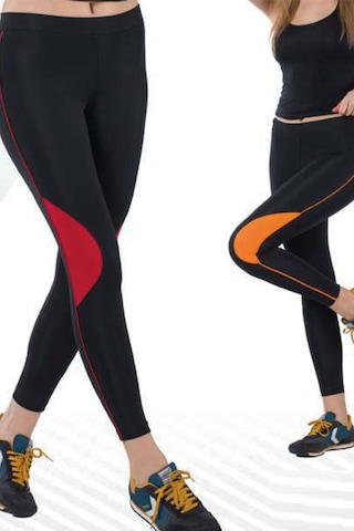 Besttrend Siyah/kırmızı Kadın Sporcu Tayt Edy356k Siyah - Kırmızı