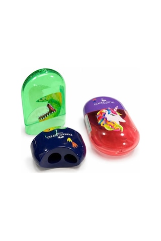 Faber Castell Kalemtraş Minibox Çift Hazneli Standart & Jumbo Pastel - 1 Adet