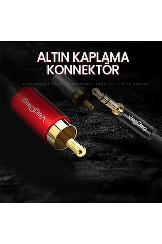Aux To 2 Rca Ses Kablosu 3 Metre