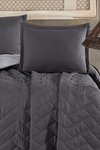 Microfiber Çift Kişilik Yatak Örtüsü Seti Aragon Antrasit