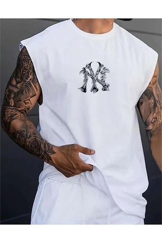 Altamira Erkek Ny Baskılı Oversize Kolsuz T-shirt 001
