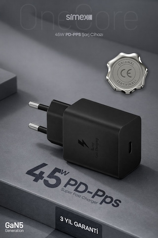 45W Samsung Uyumlu Süper Hızlı Şarj Aleti Type-C Güç Cihazı Adaptörü Başlığı S22 S23 S24 S25 S26 Ultra Plus