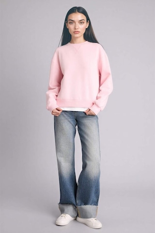 Defacto Relax Fıt Basıc Düz Kalın Sweatshirt Kumaşı Sweatshirt H2149ax25wnpn38 Pembe-pn38