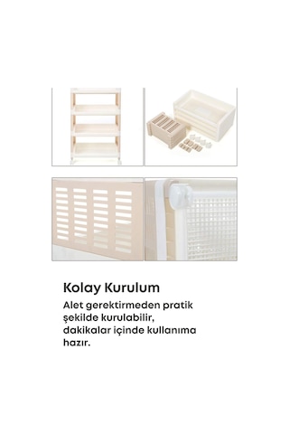 Grimorlife 2 Raflı Banyo Düzenleyici Mutfak Rafı Banyo Dolabı Çok Amaçlı Plastik Mutfak Düzenleyici Beyaz