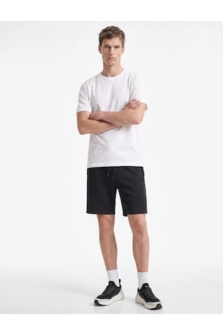 Koton Modal Karışımlı Cepli Straight Fit Beli Bağcıklı Spor Şort Antrasit 6sam40135nk