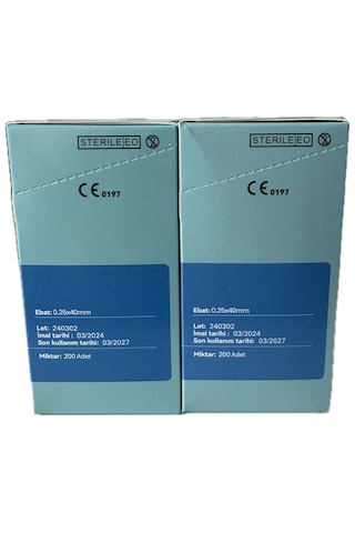 Akupunktur İğnesi Kuru İğne 0.25x40 Mm 200lük Paket 2 Kutu