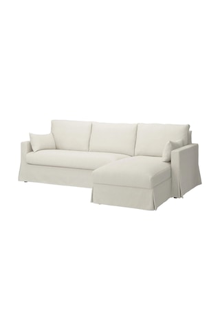Ikea Beyaz Şık Kanepe - Uzanma Koltuklu 3'lü Kanepe Kılıfı