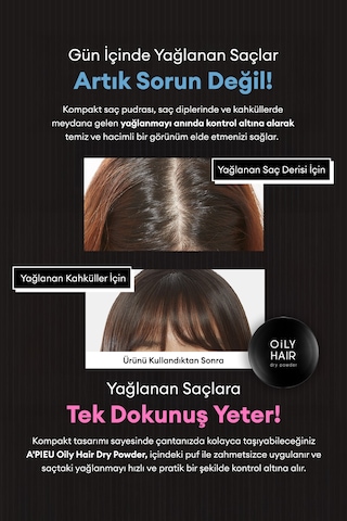 Yağ Kontrolü Sağlayan Kompakt Saç Pudrası A'pıeu Oily Hair Dry Powder