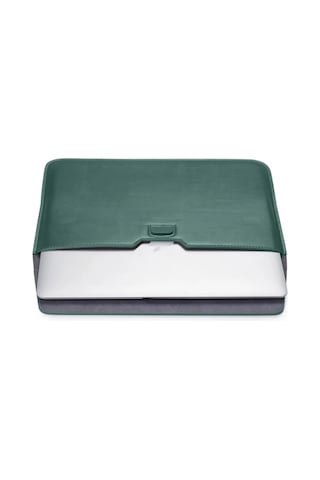 Apple Uyumlu MacBook Pro Air 13 M1-m2 2020/2022 A2179-a2337-a2338-a2251-a2159-a1989-a1708 Deri Mıknatıslı Çanta Haki