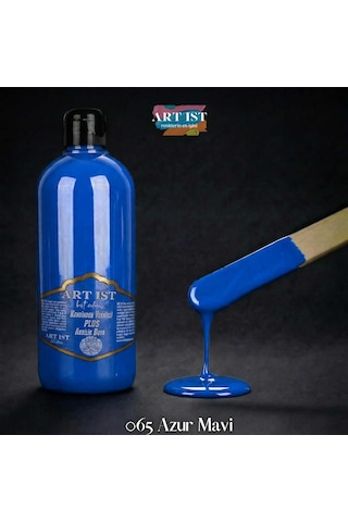 Kendinden Vernikli Plus Vernikli Akrilik Boyalar - 065 Azur Mavi Ahşap, Taş Tozu, Hobi, Dıy