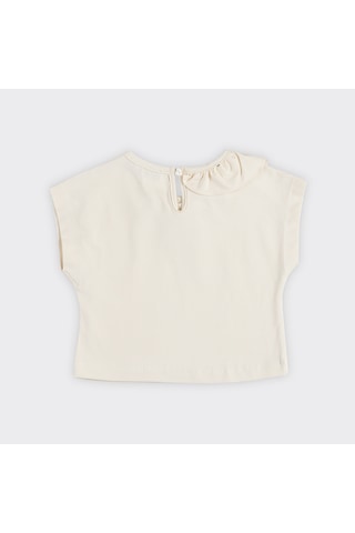 Panço Kız Çocuk Yakası Fırfır Detaylı T-shirt 2411gb05038-4400 001