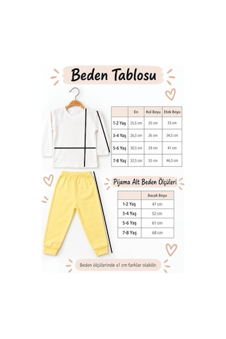 Pia Baby İsimli Kız Çocuk Pijama Takımı %100 Pamuk Penye İsme Özel Baskılı Kişiselleştirilebilir Pijama Seti 21002p14pi Krem