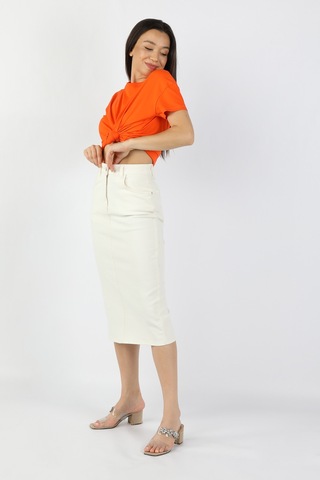 Kadın Gabardin Etek Bej