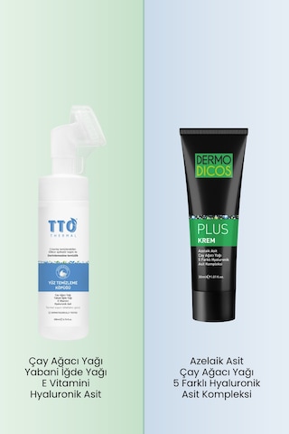 Tto Aplikatörlü Yüz Temizleme Köpüğü 200 ML + Dermodicos Plus Krem 30 ML