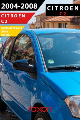 Citroën C2 2004 2008 Batman & Yarasa Ayna Kapağı Parlak Piano Black Sport