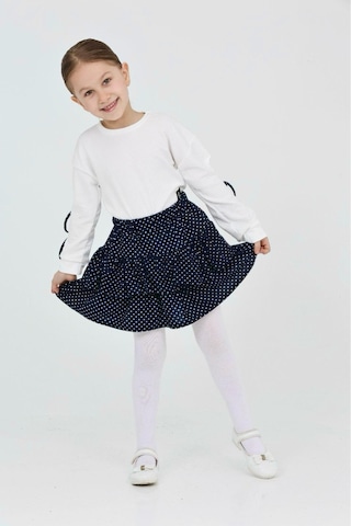 Kız Çocuk Süet Etekli 2'li Elbise Süet Kat Kat Etek+bluz 12183 Koyu Lacivert