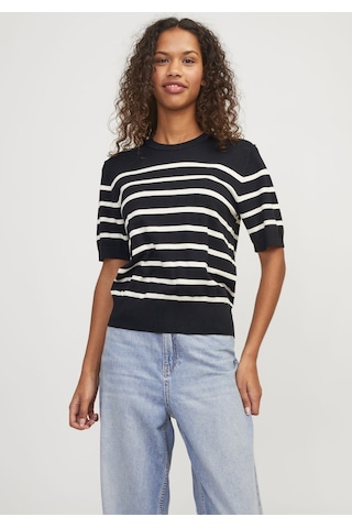Jack & Jones Kadin Çizgili Örme Kazak - Layla 12254368 Black Bej