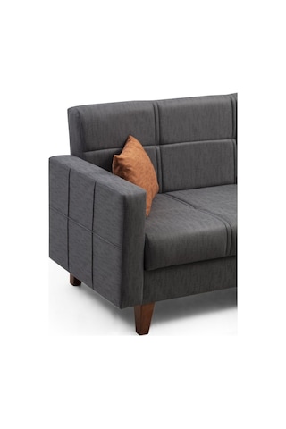 Minarmobilya Polya Sandıklı Bazalı L Köşe Koltuk - Koyu Gri