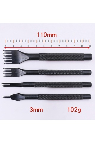 Trendooze Zımbalar Seti Sanatları Punch Prong El Dikiş Deri Delik Aracı Adet 6 4 4 3mm 2 1 Ap