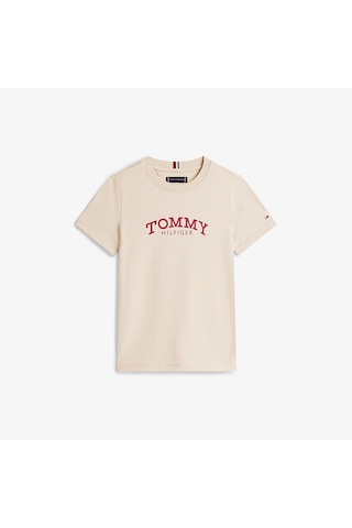 Tommy Hilfiger Monotype Print Graphic Çocuk Bej T-shirt Kb0kb10051 Bej