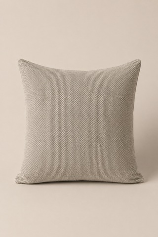 Dokulu Düz Bej Dekoratif Kırlent Kılıfı 43x43 Cm Krem