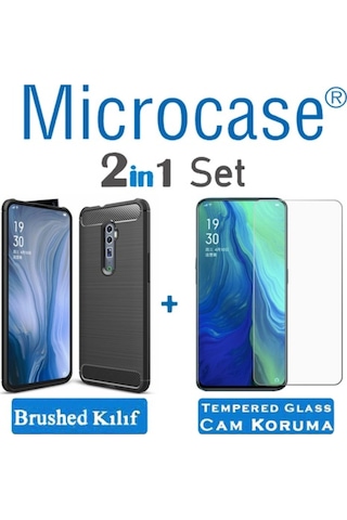 Microcase Oppo Reno 10X Zoom Brushed Carbon Kilif + Cam (Seç) 364769528
