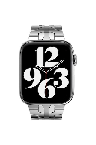 Watch Ultra 49mm Kordon Uyumlu Krd-63 Metal Strap Kayış Clo- Siyah