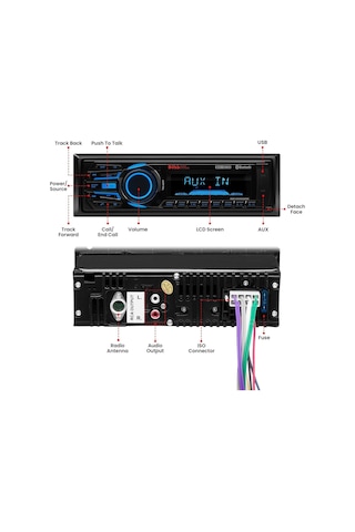 Boss Audio Systems Mr1308Uabk Usb, Aux Girişli Bluetoothlu Marin Teyp