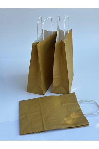 1.kalite 18x8x24cm 5 Li Yağ Yeşili Renkli Kraft Kağıt Çanta Hediye Poşeti Hediye Paketi Kraft Çanta